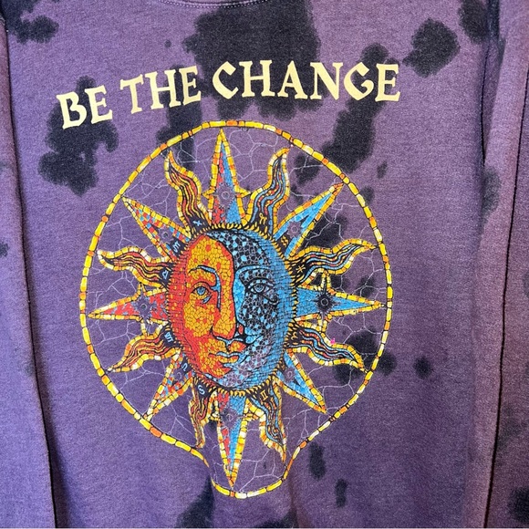 Purple “Be The Change” Graphic Crewneck Sweatshirt - Picture 3 of 6